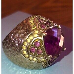 Gorgeous rare SimaK Sterling silver ring purple zircon ring 7.5